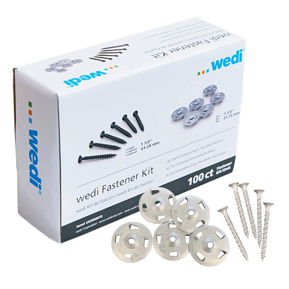 Wedi Fastener Kit - 1-5/8" Non-Rust Screws and 1-1/4" Tabbed Washers